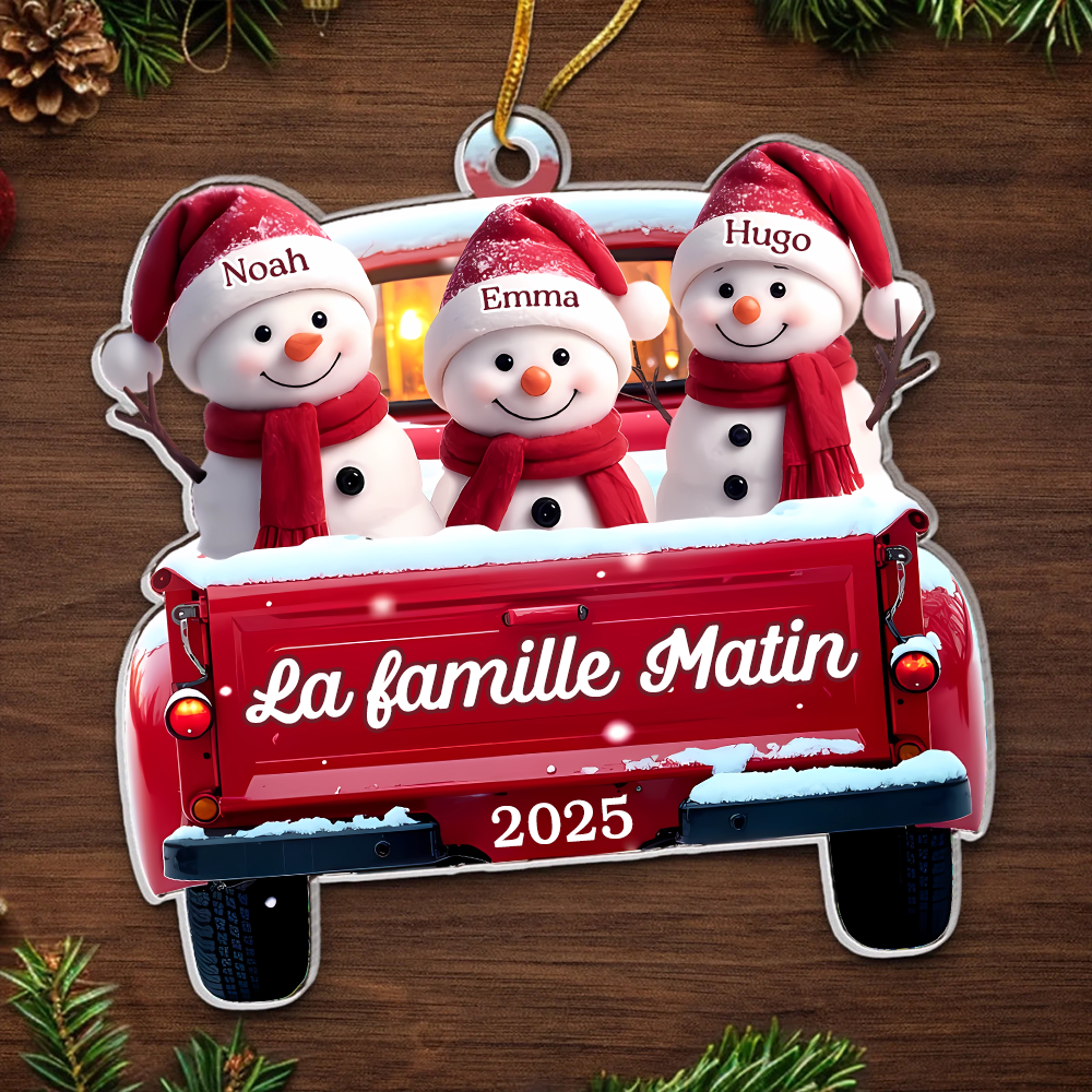 Orement acrylique Décoration de Noël personnalisée avec des bonhommes de neige pour famille