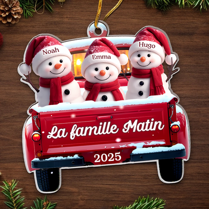 Orement acrylique Décoration de Noël personnalisée avec des bonhommes de neige pour famille