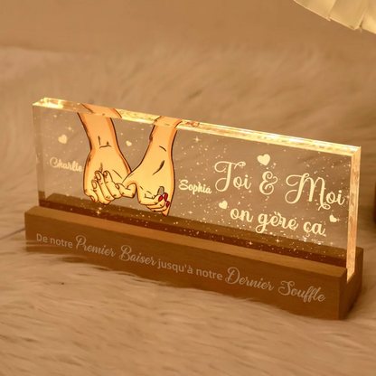 « Petite promesse » – Veilleuse LED personnalisée pour couple
