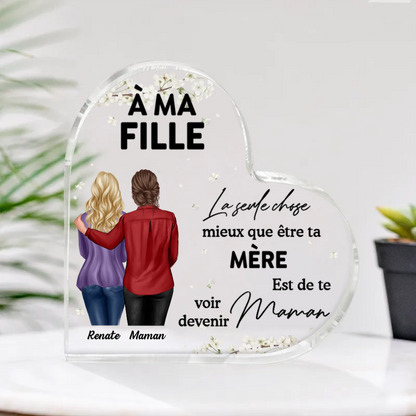 Cœur debout personnalisé pour fille, cadeaux pour la fête des mères