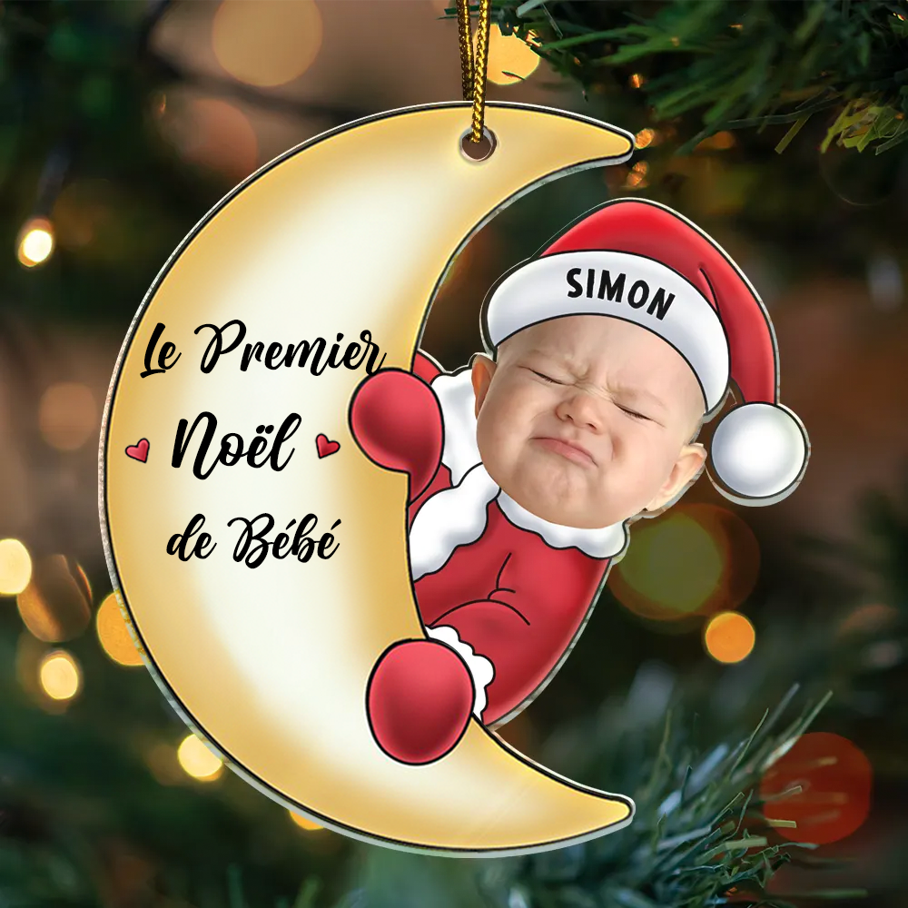 Bébé Premier Noël-Acrylique Photo Décorations de Noël