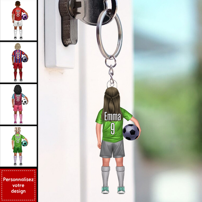 Enfant footballeur – Porte-clés personnalisé pour fils et fille