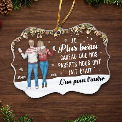 Orement personnalisé en acrylique Décoration de Noël pour frère et sœur