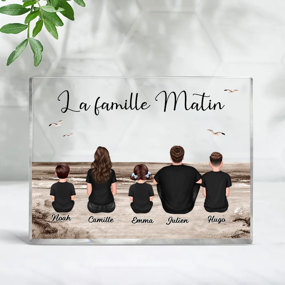 Bloc acrylique avec 2 à 10 personnes, texte et noms personnalisés Cadeau pour la famille