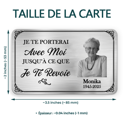 Carte de portefeuille personnalisée avec photo – Souvenir de deuil