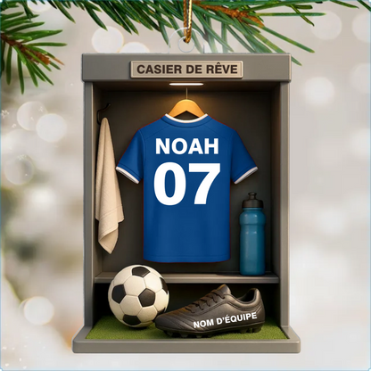 Ballon de football / basketball et maillot – Pendentif en acrylique personnalisé avec prénom et couleur