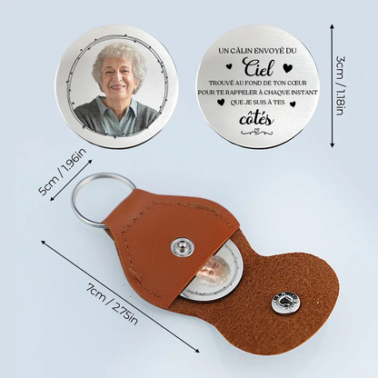 Câlin de poche avec photo – Cadeau de deuil personnalisé