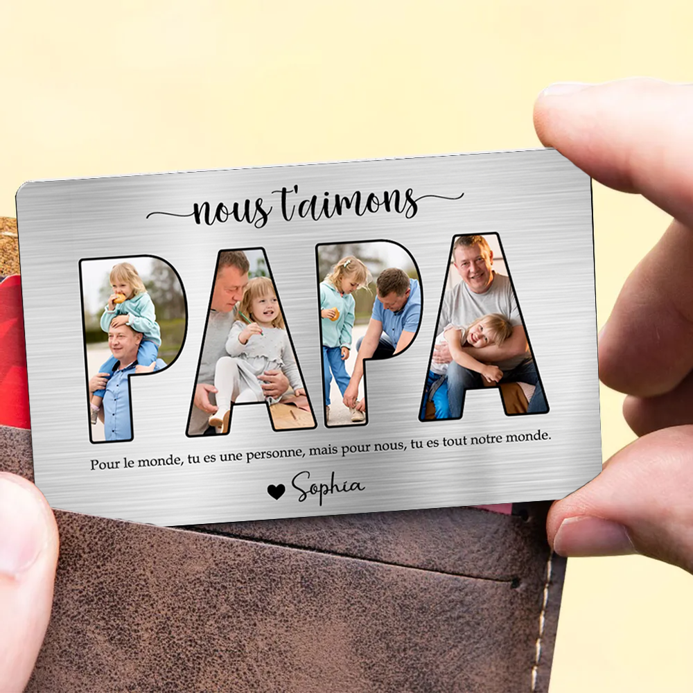 PAPA Wallet Card - Carte portefeuille personnalisée avec photos