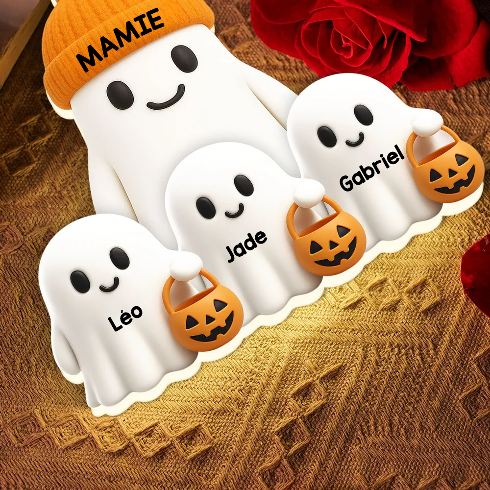 Boîte lumineuse personnalisée “Bouh” – Décoration d’Halloween pour Mamie