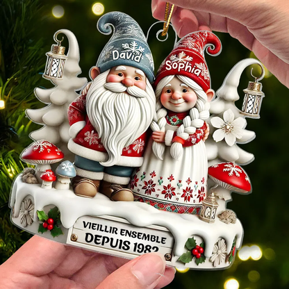 vieillir ensemble depuis-– Couple de lutins Pendentif de Noël