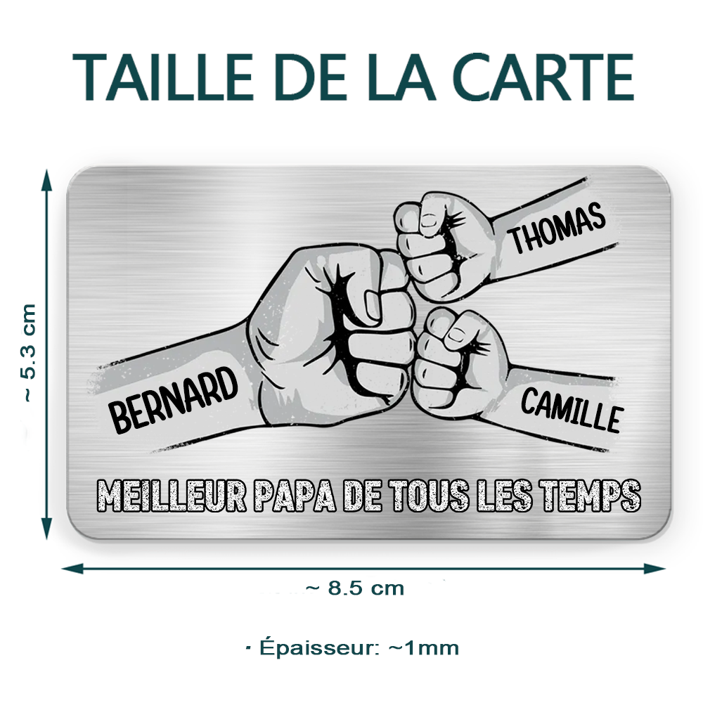 Carte portefeuille personnalisée avec empreinte de main Wallet Card pour papa