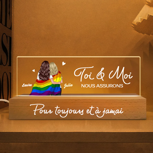 Veilleuse LED personnalisée pour les couples LGBT
