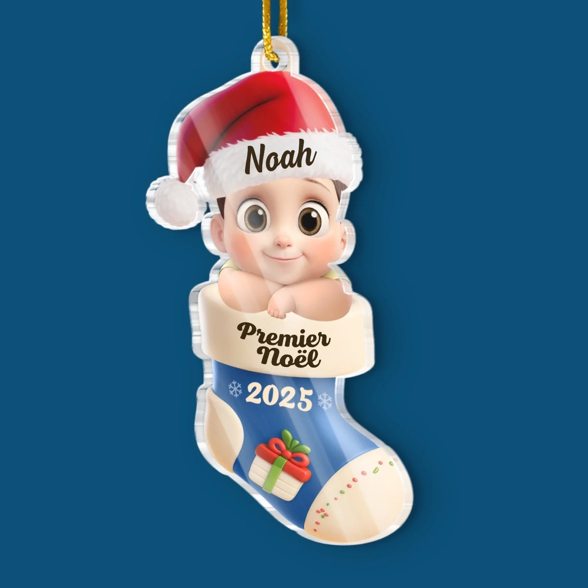 Premier Noël 2025 - Pendentif en acrylique Orement de Noël avec bébé