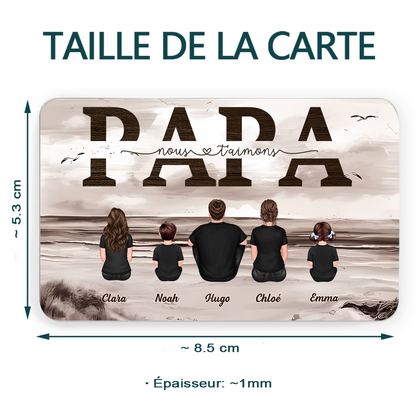 PAPA Carte portefeuille avec famille Carte portefeuille pour papa et papi