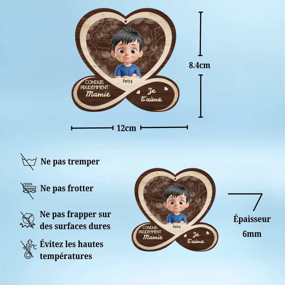 Clip pare-soleil personnalisé avec enfants et noms Cadeaux pour famillle