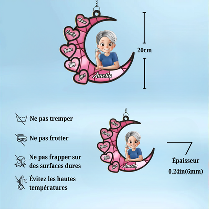 Attrape-soleil personnalisé avec motif de lune – Cadeau pour Mamie et Maman