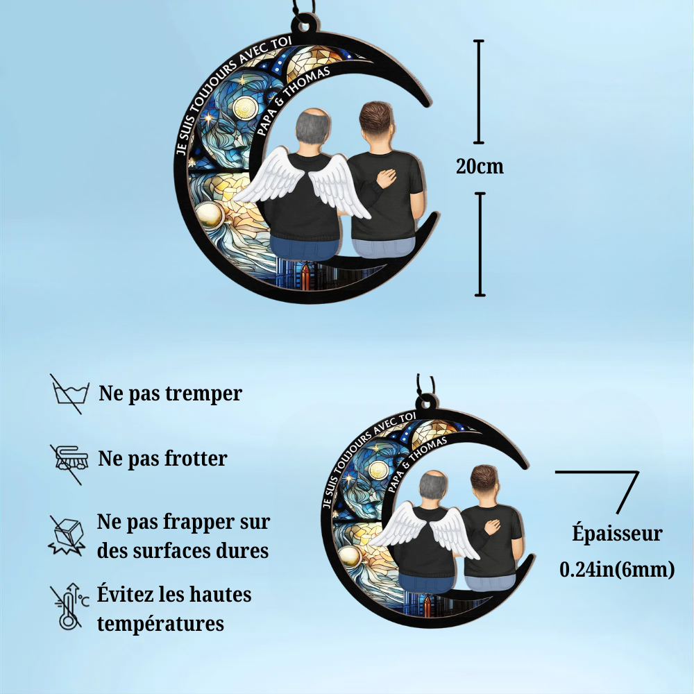 Toujours avec toi – Attrape-soleil personnalisé avec motif de lune