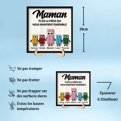 Plaque en bois personnalisée à 2 couches – Puzzle mignon