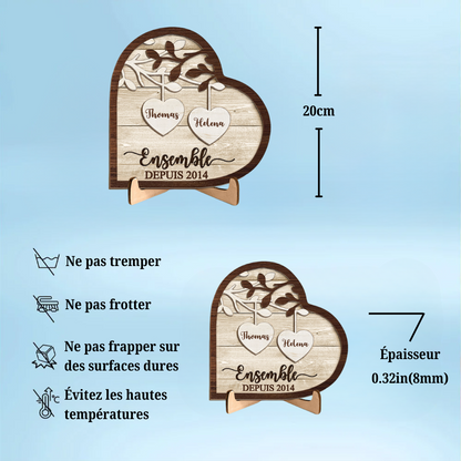 Ensemble depuis... – Plaque en bois personnalisée pour couple amoureux