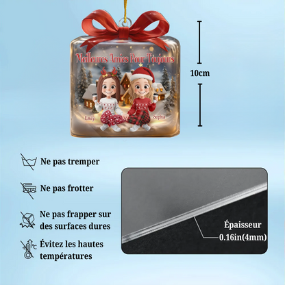 Pendentif de Noël personnalisé en acrylique, cadeau pour meilleure amie et sœur