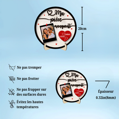 Plaque en bois personnalisée – « Ma moitié manquante » Cadeau pour couple