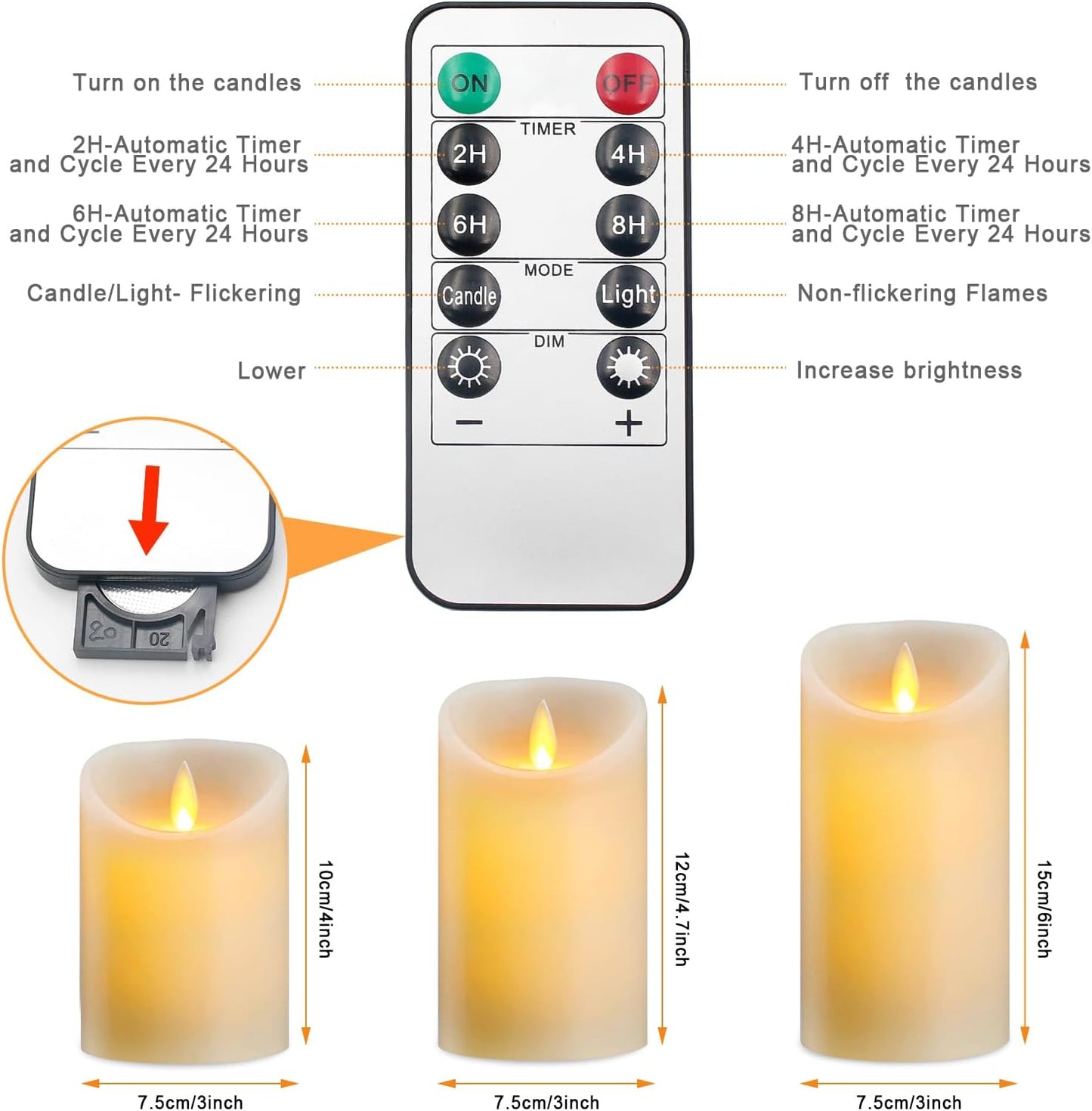 Minuterie avec télécommande pour bougies LED