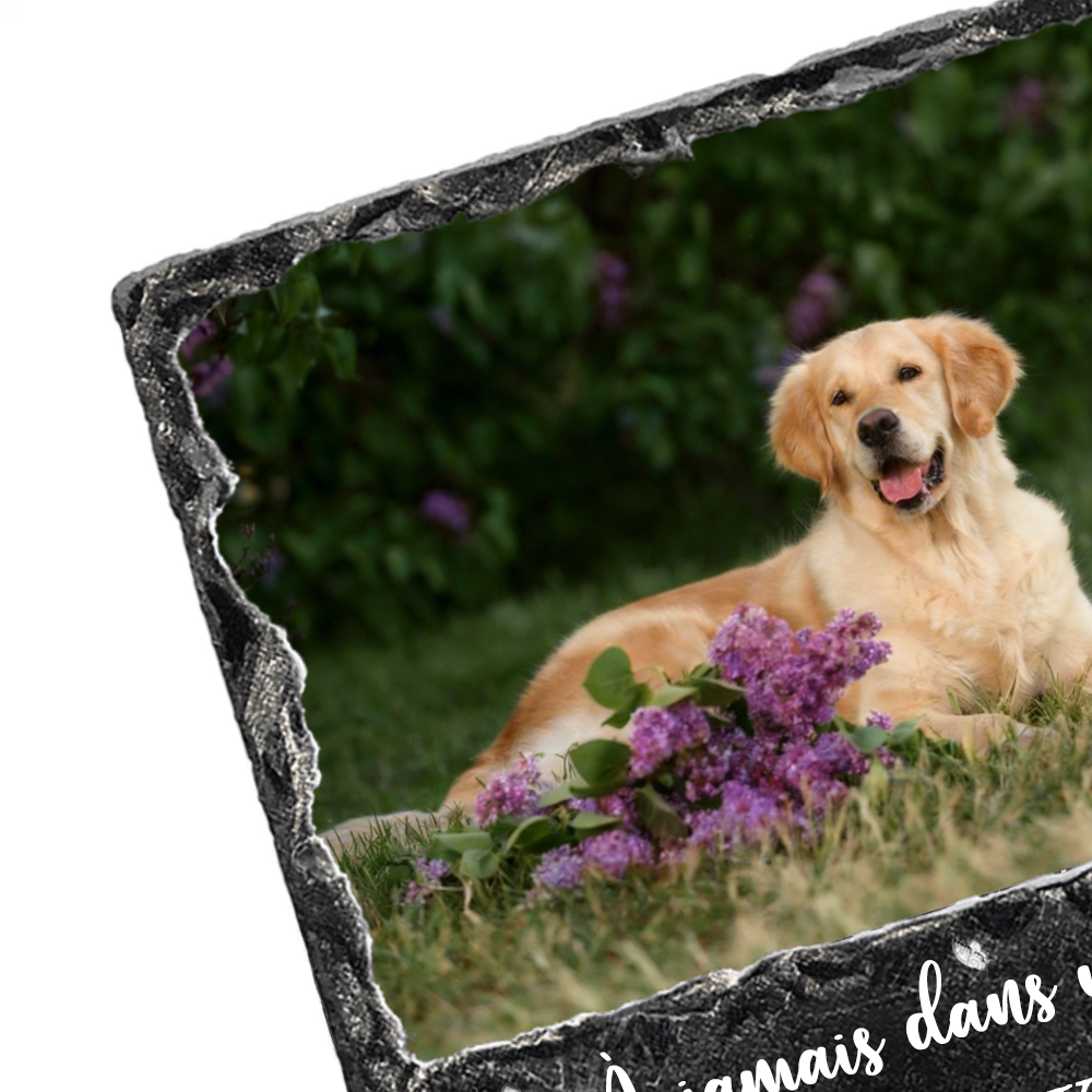 Plaque en ardoise personnalisée avec photo et message – Cadeau commémoratif