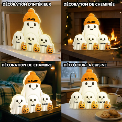 Boîte lumineuse personnalisée “Bouh” – Décoration d’Halloween pour Mamie