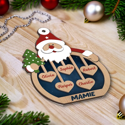 Les chéris du Père Noël - Ornement en bois personnalisé à 2 couches