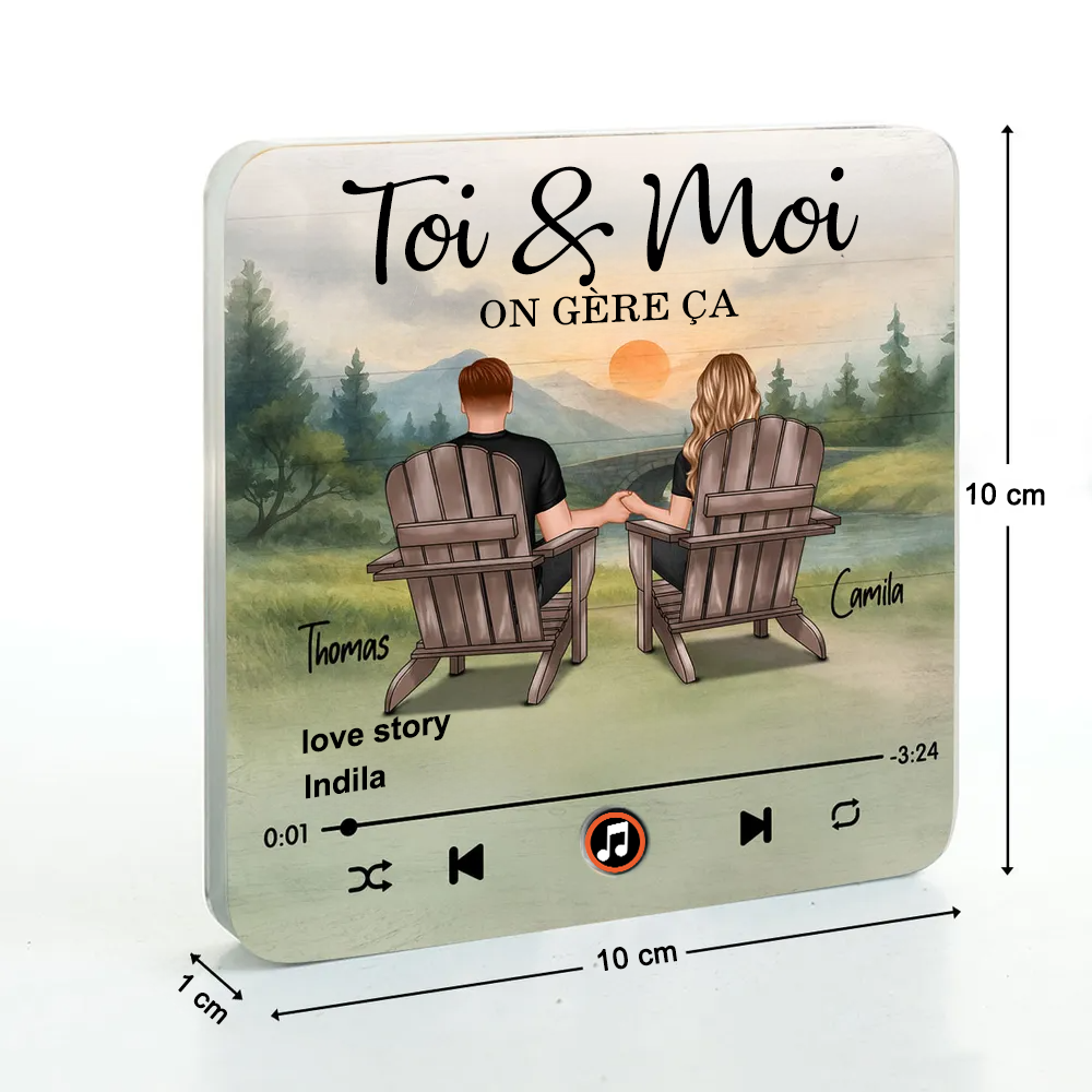 Aimants musicaux « Lever du soleil » avec couple et texte