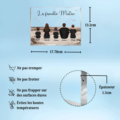Bloc acrylique avec 2 à 10 personnes, texte et noms personnalisés Cadeau pour la famille