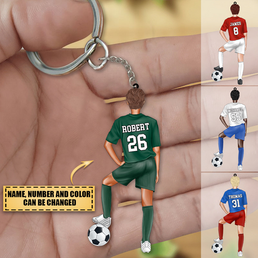 Porte-clés en acrylique personnalisé pour joueur de football et passionné de football
