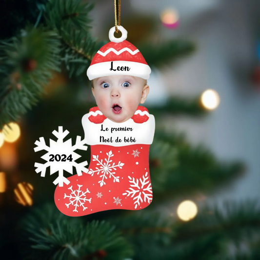 Bas de bébé et de Noël Ornement de Noël