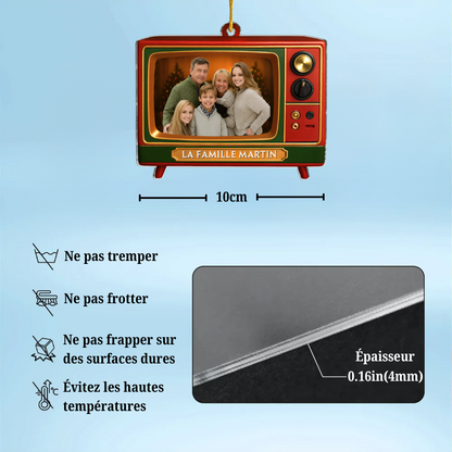 Orement photo en acrylique Décoration de Noël personnalisée avec télévision