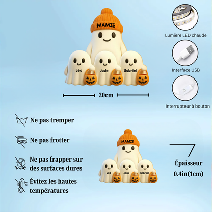 Boîte lumineuse personnalisée “Bouh” – Décoration d’Halloween pour Mamie