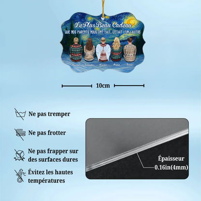 Pendentifs en acrylique pour 2 à 8 personnes Décorations de Noël personnalisées pour la famille