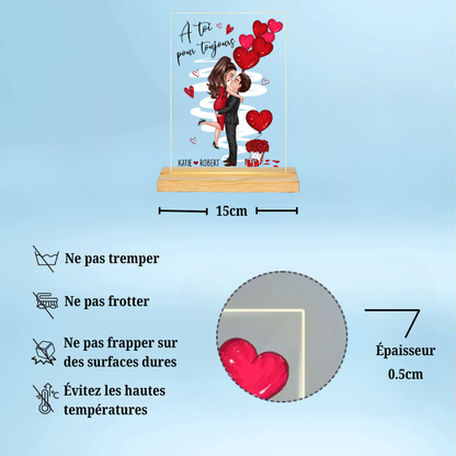 Veilleuse LED personnalisée avec couple et ballons