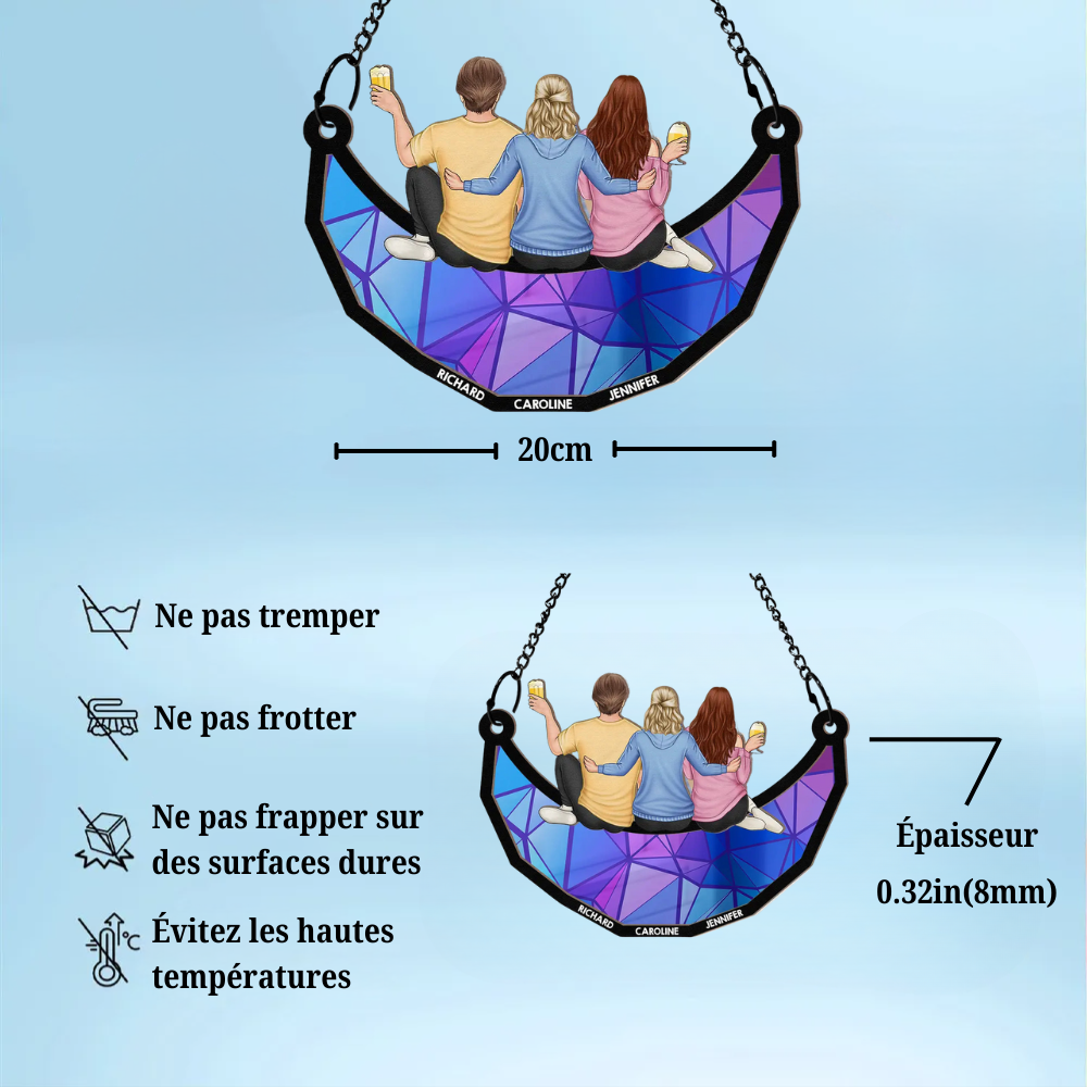 Attrape-soleil personnalisé avec 2 à 6 personnes Cadeau pour la famille et les amis