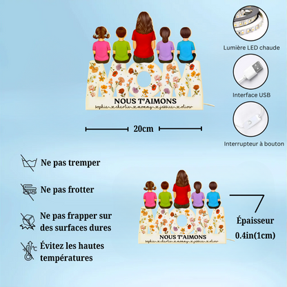 MOM Boîte Lumineuse Personnalisée Florale veilleuse LED