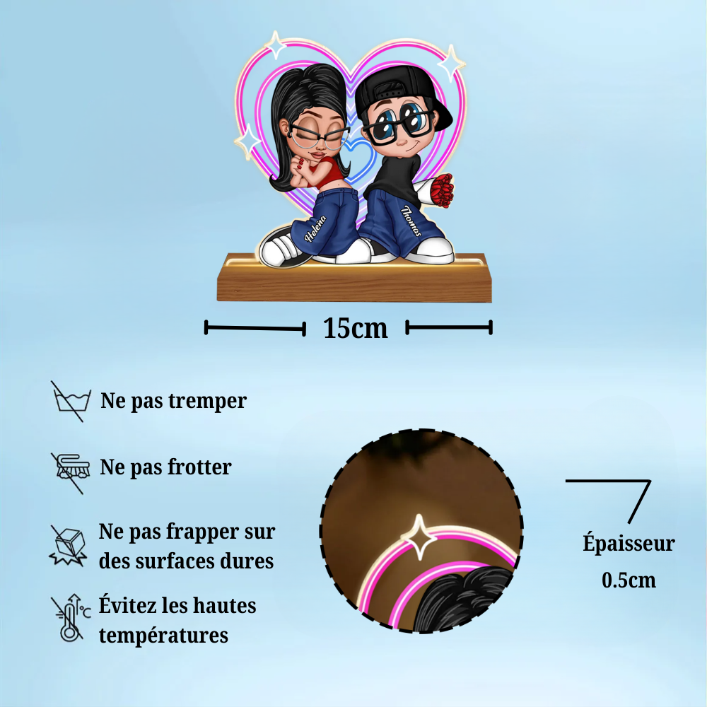Couple Y2K – Lampe de nuit LED personnalisée