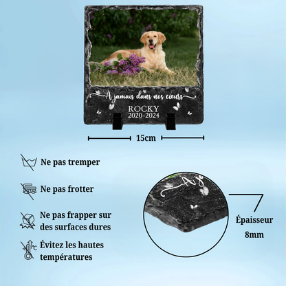 Plaque en ardoise personnalisée avec photo et message – Cadeau commémoratif
