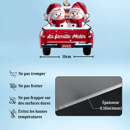 Orement acrylique Décoration de Noël personnalisée avec des bonhommes de neige pour famille