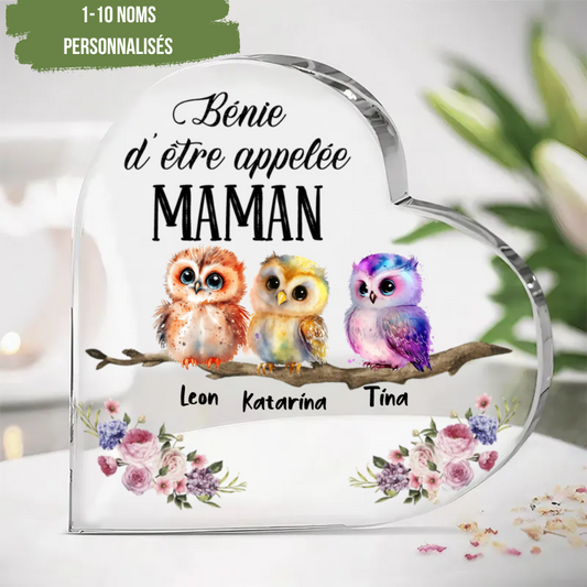 Cœur sur pied avec 1-10 chouettes