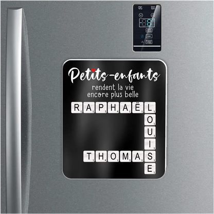 Magnet de réfrigérateur en acrylique personnalisé – Mots croisés – Cadeau pour Mamie