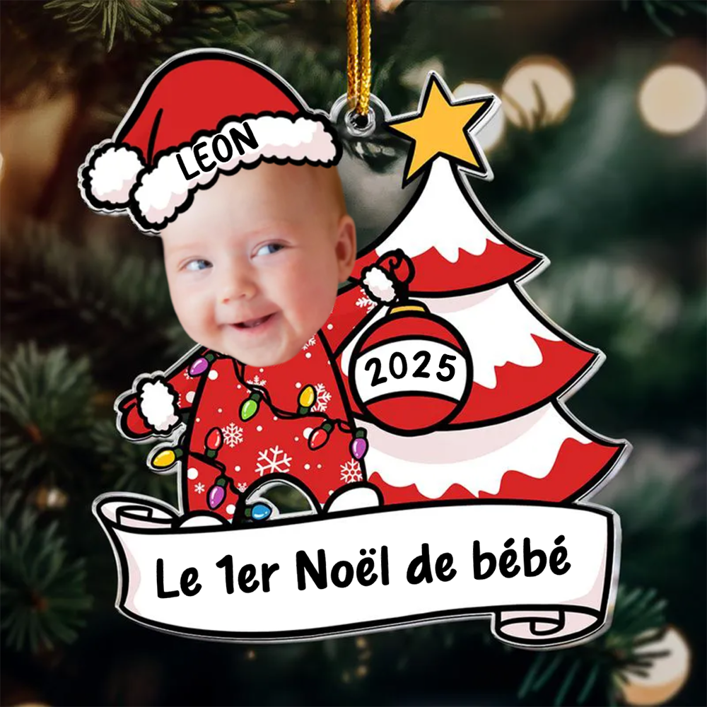 Pendentif de Noël avec photo pour bébé