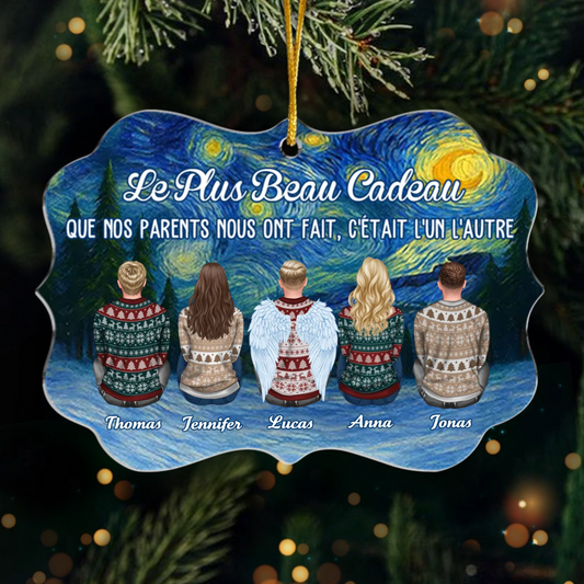 Pendentifs en acrylique pour 2 à 8 personnes Décorations de Noël personnalisées pour la famille