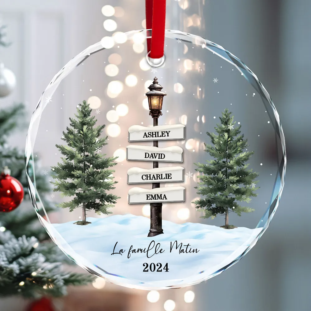 Ornement de Noël personnalisé avec design de panneau de rue