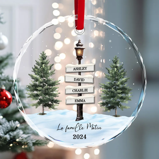 Ornement de Noël personnalisé avec design de panneau de rue