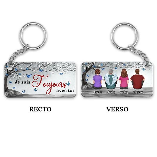 Toujours avec toi - Porte-clés en acrylique personnalisé pour le deuil
