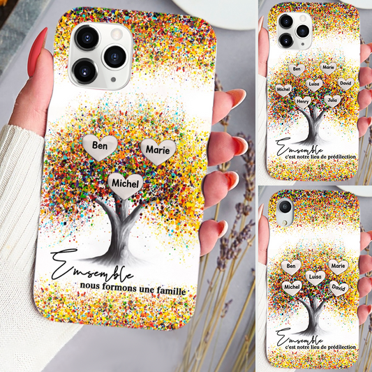 Arbre de Famille-Etui de téléphone personnalisé pour iPhone et Samsung